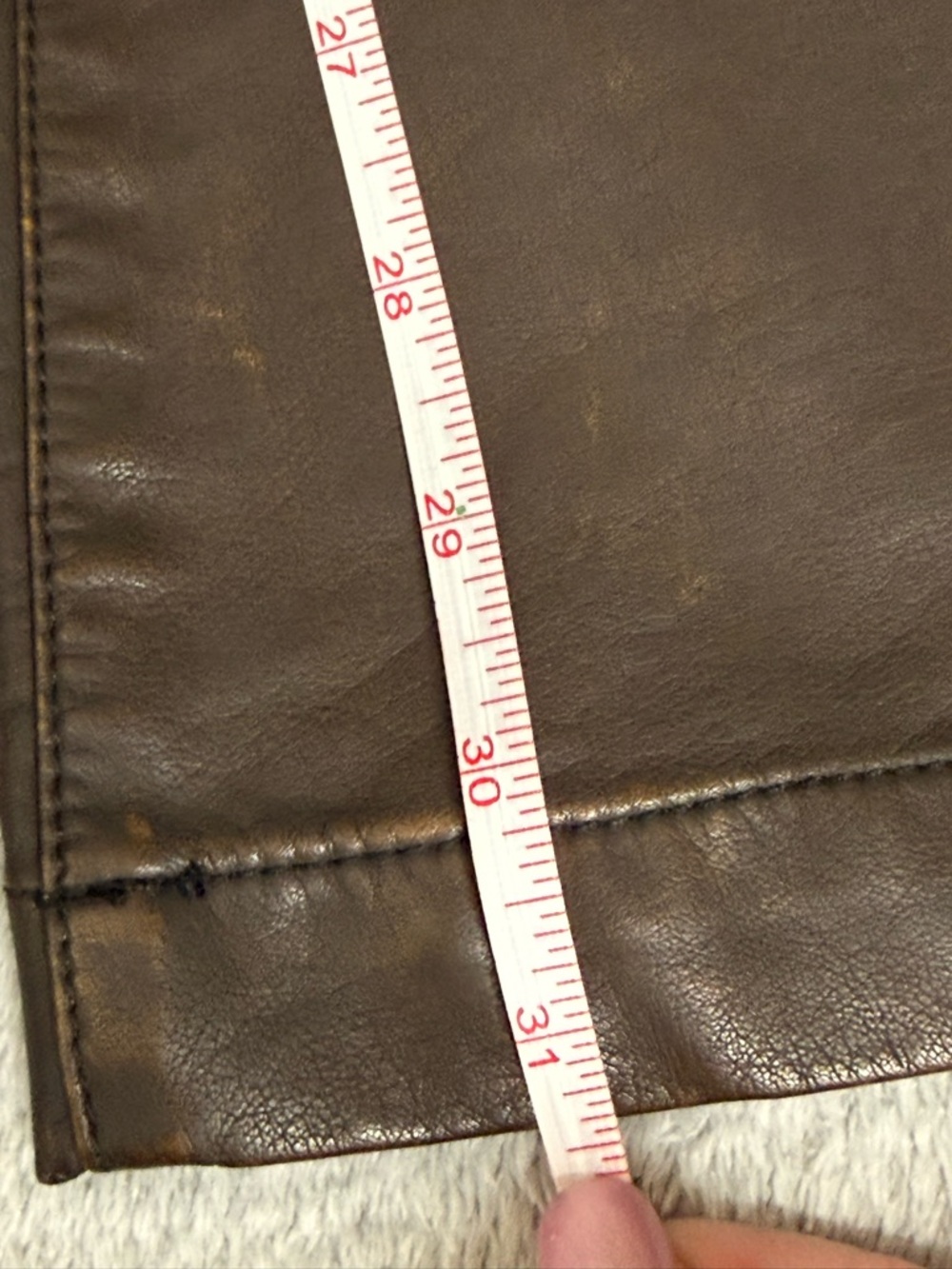 Southern Grace Brown Faux Leather Flare Pants High Rise Wide Leg NWT 12 - Picture 3 of 9